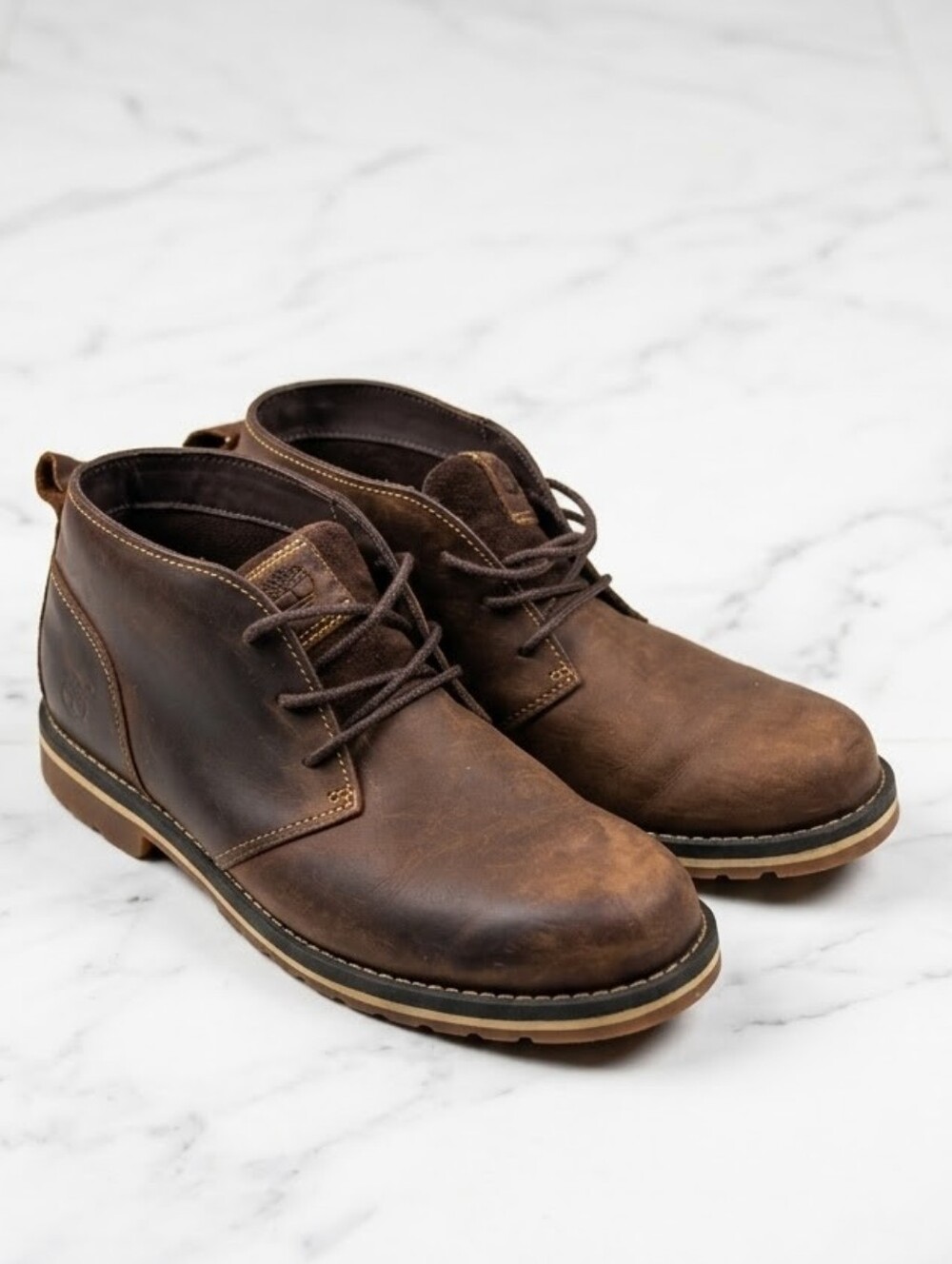 Timberland Men’s Grantly Chukka Boots Dark Brown Oiled Leather Size 10